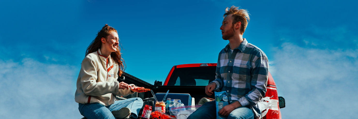 Tailgating on the back of a pickup truck
